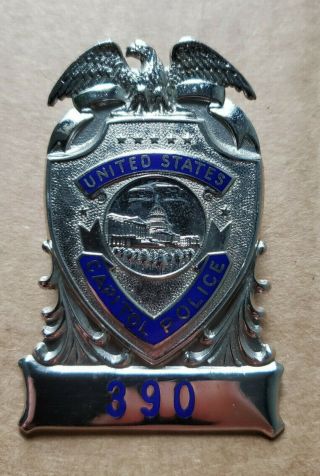 Us Capitol Police Hat Badge Vintage Authentic Obsolete Uscp 70s 80s Blackinton