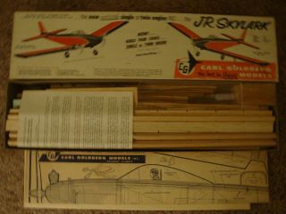 Vintage Carl Goldberg Jr.  Skylark Balsa R/c Plane Model,  Kit G - 22 Single Channel