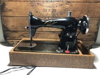 Vintage Electric Sewing Machine Deluxe Precision With Foot Pedal