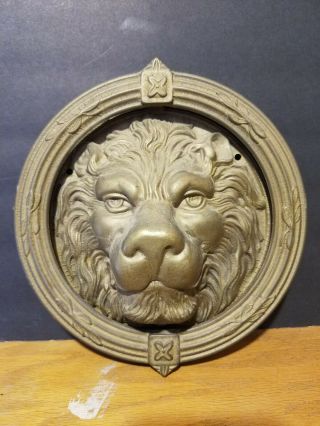 Door Knocker Lion Head 9 " Vintage Heavy Solid Brass Detailed Decorative
