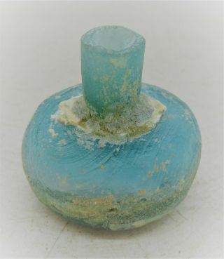 Circa 200 - 300 Ad Ancient Roman Glass Iridescent Medicine Bottle