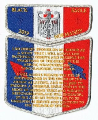 Boy Scout Oa 482 Black Eagle Lodge Normandy 75th Anniversary Obligation Set