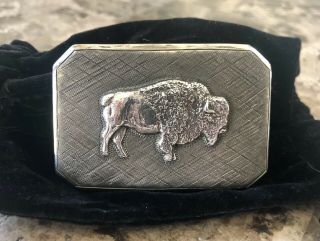 Rare Edward H.  Bohlin Silver Buffalo Belt Buckle Vintage - Never Worn