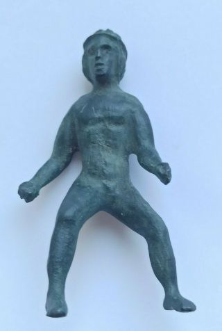 Extremely Rare Ancient Roman Bronze Horse Rider Figurine 100 - 400