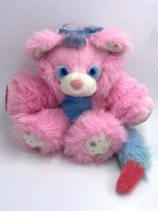 Tyco Brush A Loves Pink Blue Beauty Berry Plush Stuffed Animal Teddy Bear 1989
