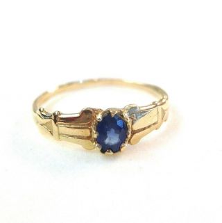 Exquisite Antique Victorian 18k Yellow Gold And Sapphire Ring Size 7