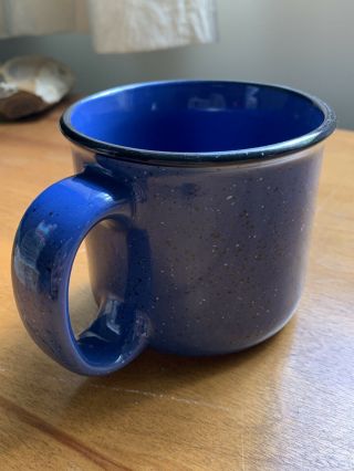 Vintage Marlboro Unlimited Blue Speckled Stoneware Coffee Mug Cup Handled 16oz