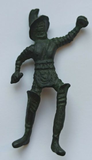 Very Rare Ancient Roman Bronze Gladiator Figurine 100 - 400 Ad