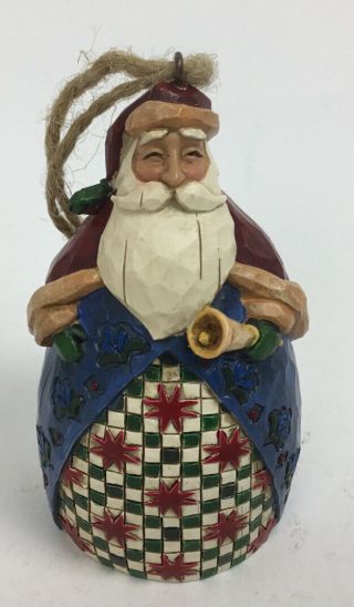 Jim Shore 2002 Santa With Horn Christmas Ornament 3.  5 Inches