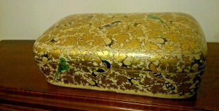 Antique French Lacquer Paper Mache Hand Painted Box 2