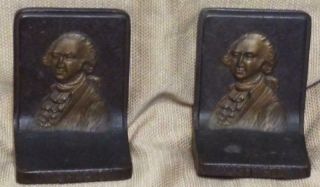Antique Cast Iron George Washington Bookends B&h Bradley & Hubbard 2 Two