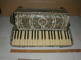 Vtg Wurlitzer 41 Key Accordion Organ MADE IN AMERICA Mother Of Pearl Rhinestones 3