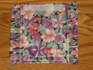 Longaberger May Series Petunia Fabric Basket Handle Gripper Euc Usa Floral