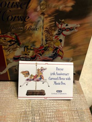 Breyer 50th Anniversary Porcelain Carousel Horse with Music Box (Carousel Waltz) 2