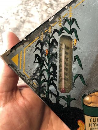 Vintage Turner Hybrid Humboldt Iowa Grand Junction Seed Corn Mirror Thermometer 2