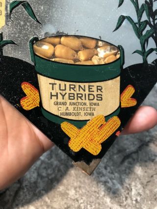 Vintage Turner Hybrid Humboldt Iowa Grand Junction Seed Corn Mirror Thermometer 3