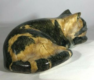 Laura Winstanley Pottery Cat W Glass Eyes 1958 - Papers Say Vivian Leigh Owned
