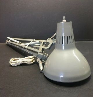 Old Vintage Luxo Grey Drafting Table Lamp Light Pixar Flex Articulating Arm