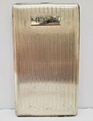 Vintage/ Antique Elgin Solid Sterling Silver Usa Made Cigarette Case / 132 G