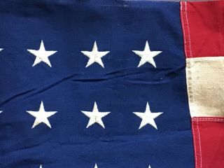 Vintage Ww 2 Era 48 Star Linen American Us Flag 4 