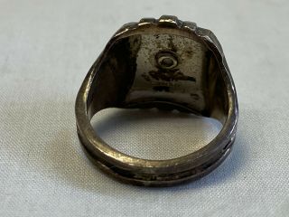 Vtg BSA Boy Scouts Of America Eagle Scout Sterling Silver Ring Size 8 - 9.  41g 3