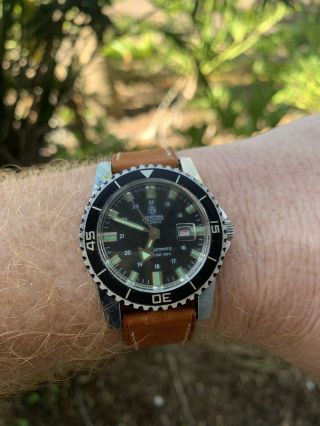 Vintage Mortima 17 Jewels Datomatic Diver Near Nos Only $89 Reserve Minty