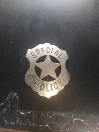 Vintage / Antique Special Police Badge W/ 5 Stars Silver Pin Back