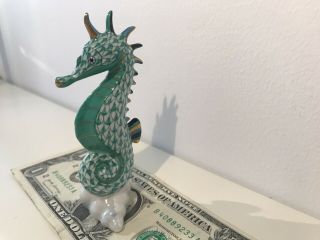 Herend Seahorse Figurine 15325000 Green.  (1 7/8” W x 4” H) 2
