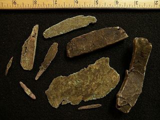 9 Authentic Old Copper Culture Artifacts From Vilas County,  Wisconsin