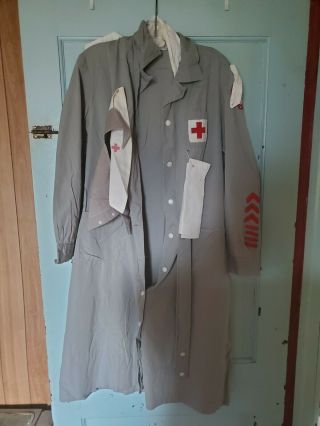 Vintage Red Cross Volunteer 1950 ' s Mercantile Uniform with certificate and pins 2