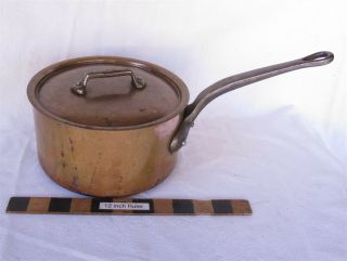 Vtg Mauviel France Made Heavy Copper / Stainless Lined Saucepan Sauce Pot 8 " Dia