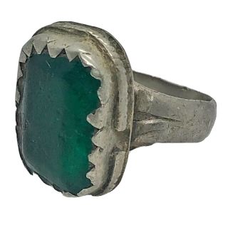 Authentic Late Or Post Medieval Ring Artifact With Green Stone - Antiquity Old -