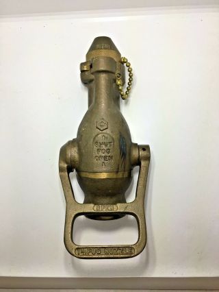 Akron Brass Fire Nozzle 1 - 1/2 " Inch Thread,  Fog/stream Tip Nst/ntp 3 - Pos Vintage