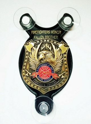 Firefighters Honor Fallen Brother - Salute Our Heroes Fdny Car Shield - Fop - Pba