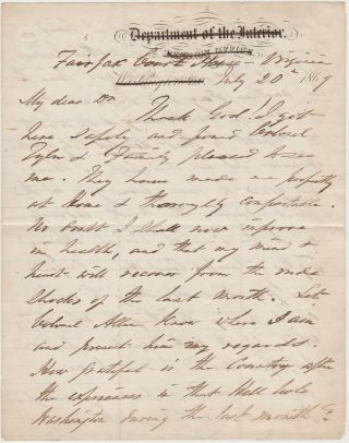 John Tyler Jr - Son Of President John Tyler - 1867 Autograph Letter Signed