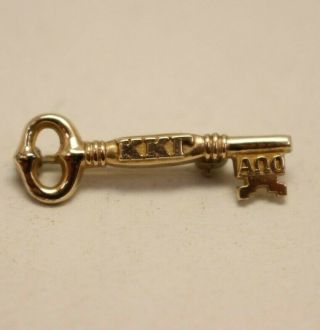 Vintage 10kt Yellow Gold Kappa Kappa Gamma Sorority Key Pin Badge Charm
