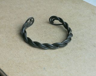Medieval Viking Era Bronze Twisted Bracelet 9th - 11th Century Ad Very Rare Type