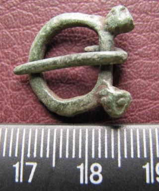Authentic Ancient Artifact Viking Bronze Buckle With Bear Heads Vk 53