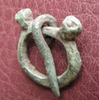 Authentic Ancient Artifact Viking Bronze Buckle with Bear Heads VK 53 3