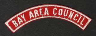 Bsa Boy Scout Patch Shoulder Strip Bay Area Council (texas) Circa 1965 - 70