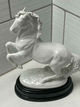 Vintage Augarten Wien Porcelain Horse Figurine Statue 10” Austria Numbered