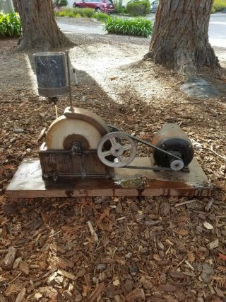 Vintage 10 " Wet Grinding Stone Craftsman Grinder Wheel Tool With Motor,  Runs