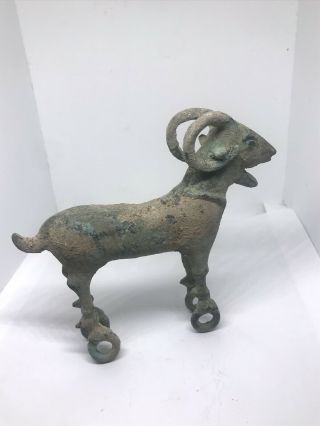 Circa 1000 Bce Ancient Luristan Bronze Ram Figurine Museum Quality Rare