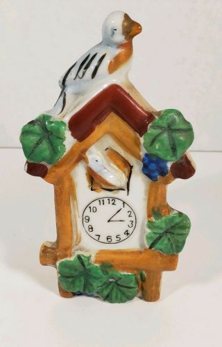 Vintage Bird House Cuckoo Clock Wall Pocket Planter Made In Japan
