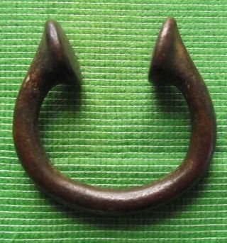 Old 18th Century Bronze Manilla Penanular African Slave Trade Bracelet Money E
