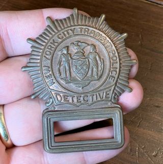 Antique York City Transit Police Defunct Detective Badge 1