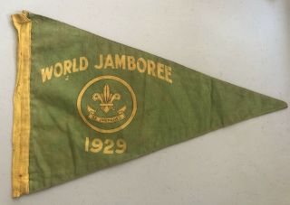 Vintage Boy Scout 1929 3rd World Jamboree Pennant Arrowe Park,  England