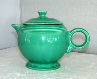 Vintage Fiesta Fiestaware Large Teapot With Lid Green Glaze
