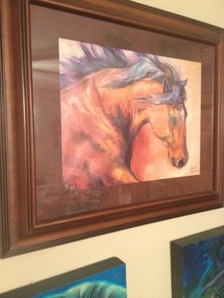 Horse Painting Framed By Marsha Baldwin