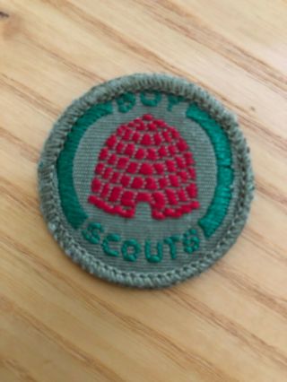 1960 Uk British Scout Bee Farmer Proficiency Badge Brown Back